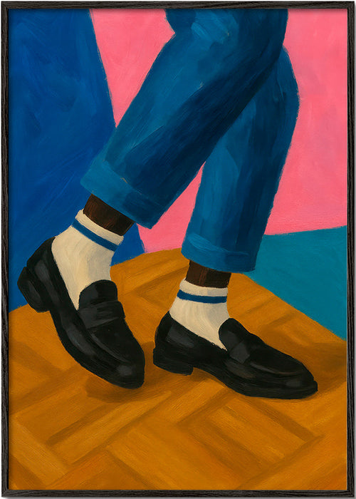 Loafers-illustration med randiga strumpor – Black Frame