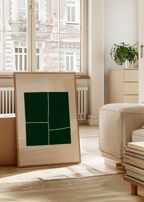 Abstrakt konstverk med gröna block – Product1
