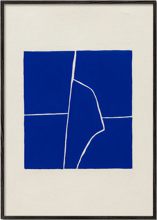 Abstrakt blå konst med geometriskt brott – Black Frame