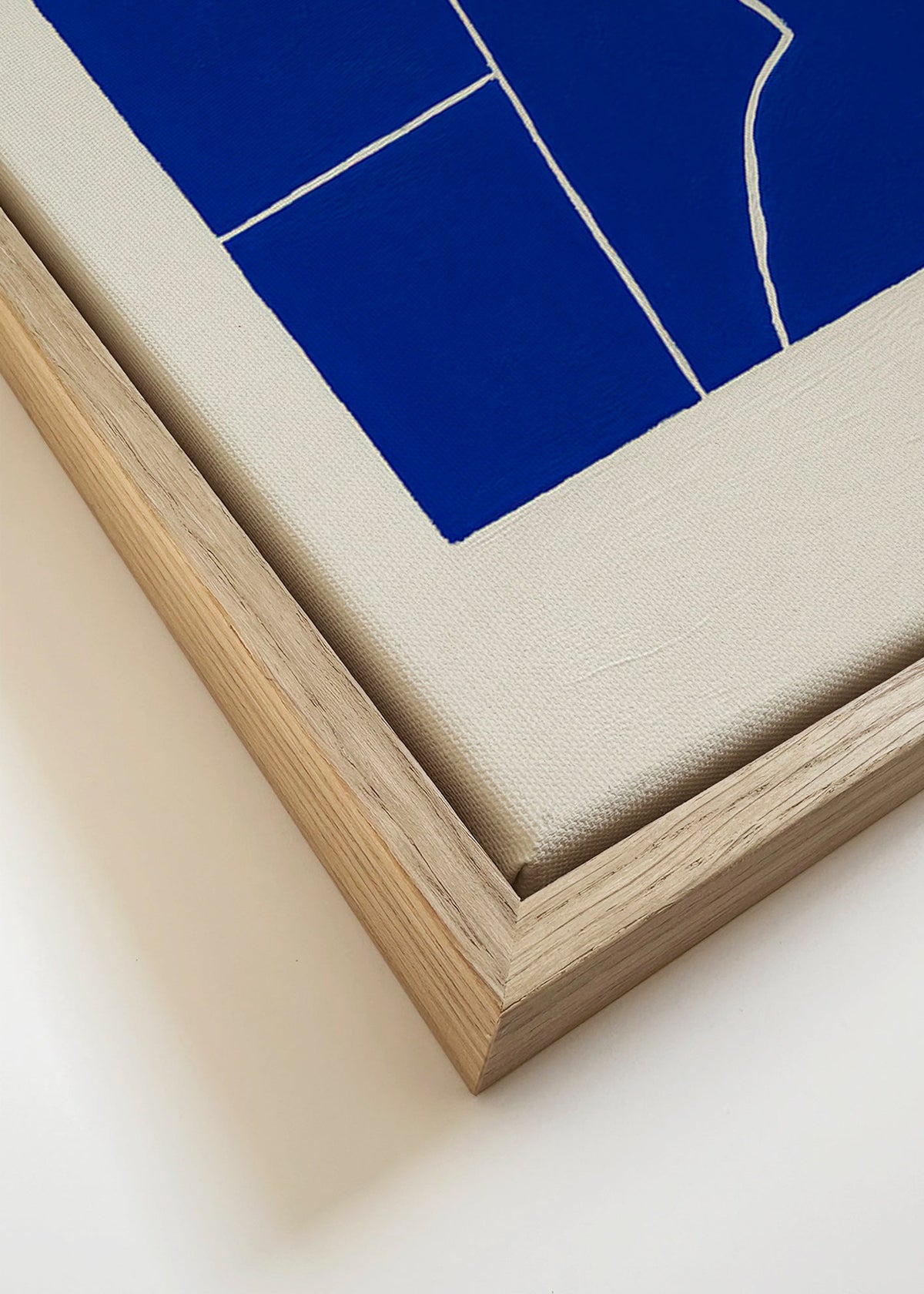 Abstrakt blå konst med geometriskt brott – Canvas detail
