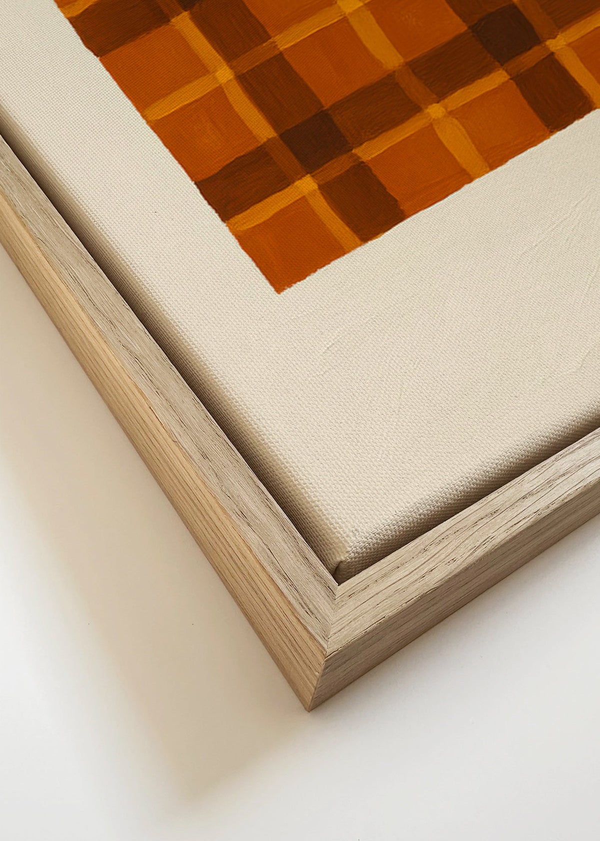 Geometriskt ockergallerverk – Canvas detail