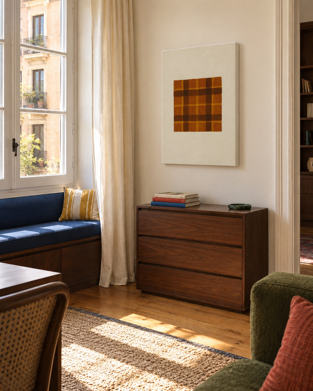 Amber Weave - Unframed canvas in an interior