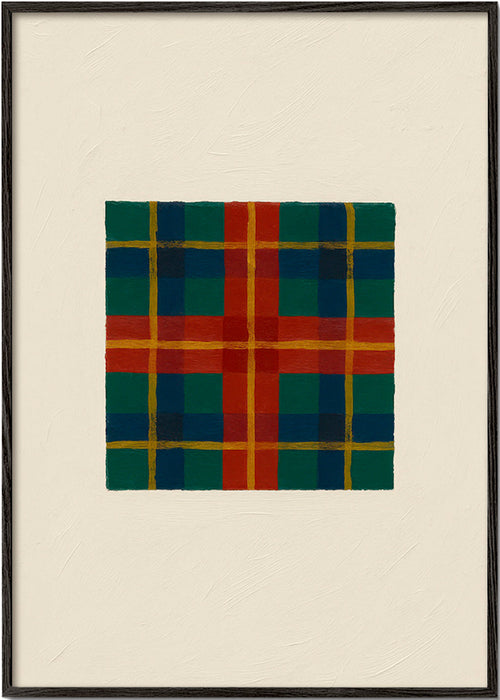 Geometrisk poster med tartanmönster – Black Frame