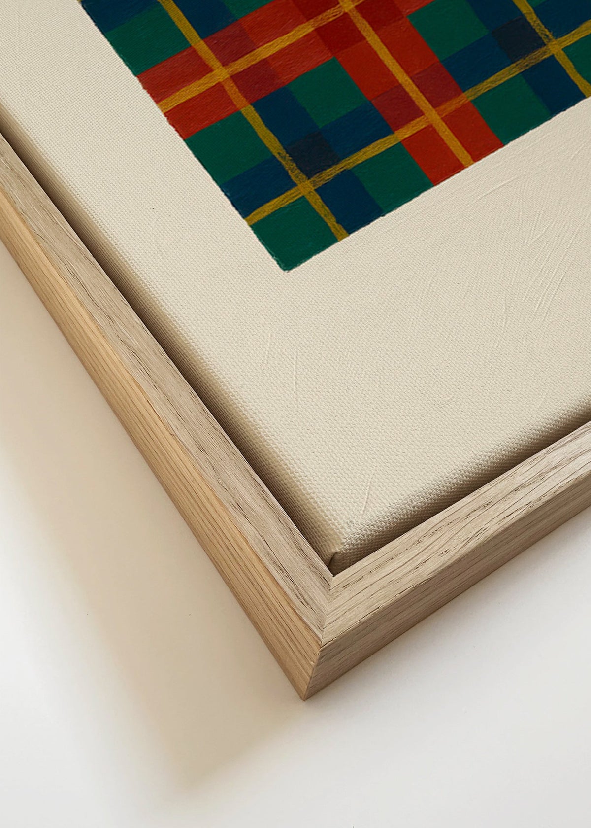 Geometrisk poster med tartanmönster – Canvas detail