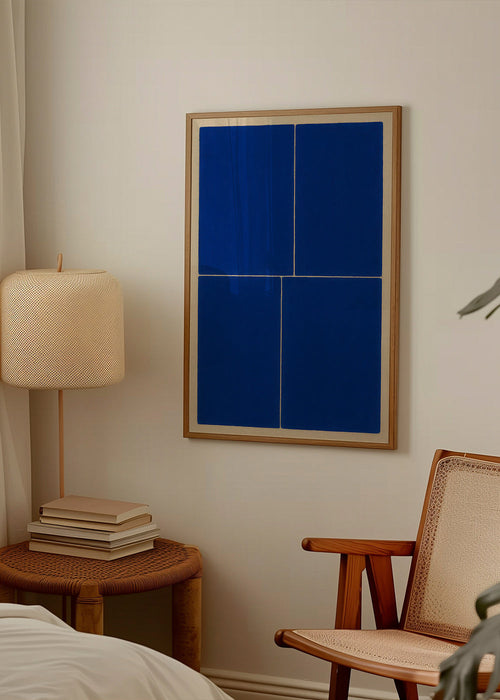 Geometrisk tavla med blå paneler – Product1