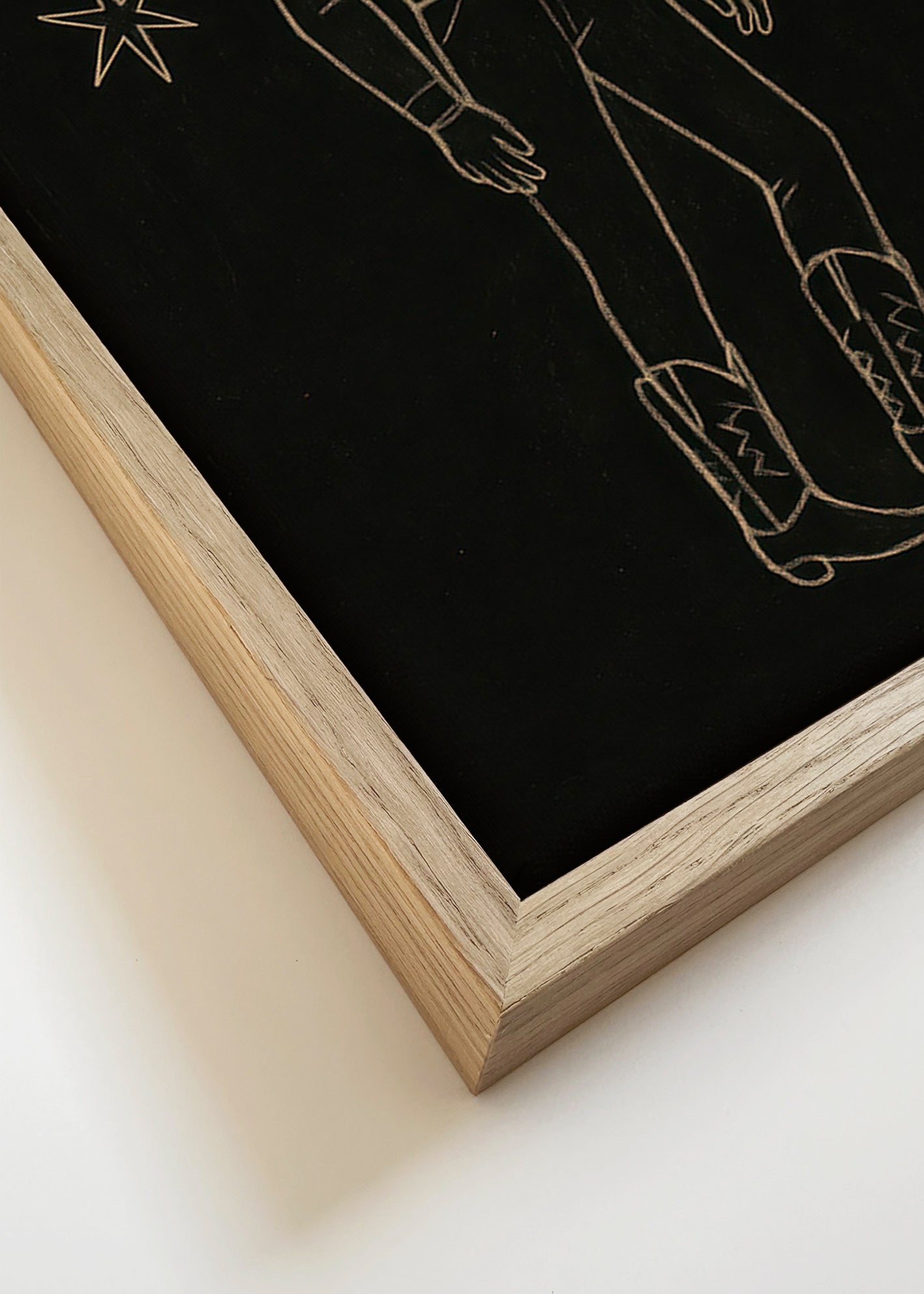 Illustration cowboy linjekonst i guld – Canvas detail