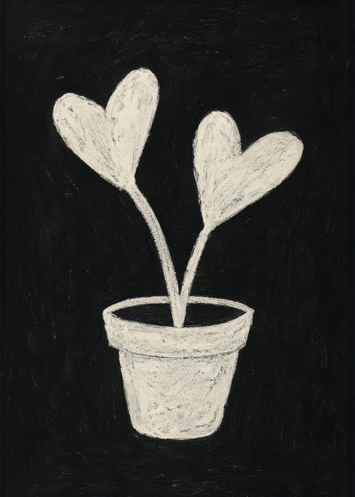 Botanisk poster hjärtblad i kruka
