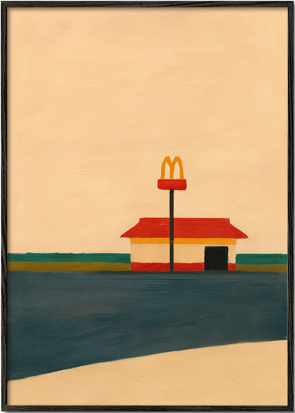 Kökskonst minimalistisk med diner och gyllene båge – Black Frame