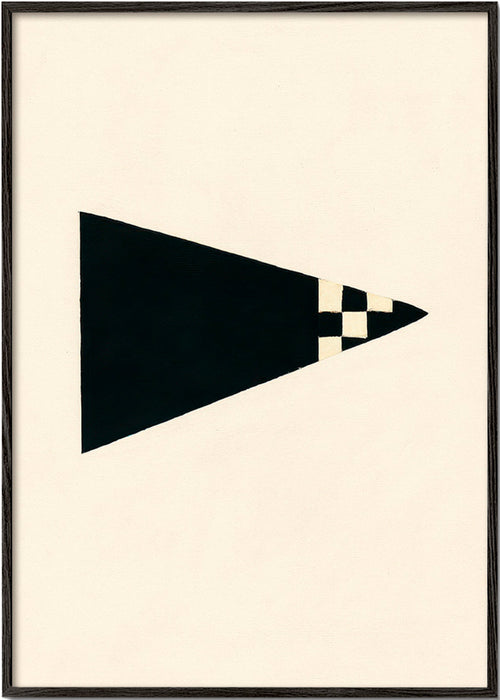 Minimalistisk design med geometrisk flagga – Black Frame