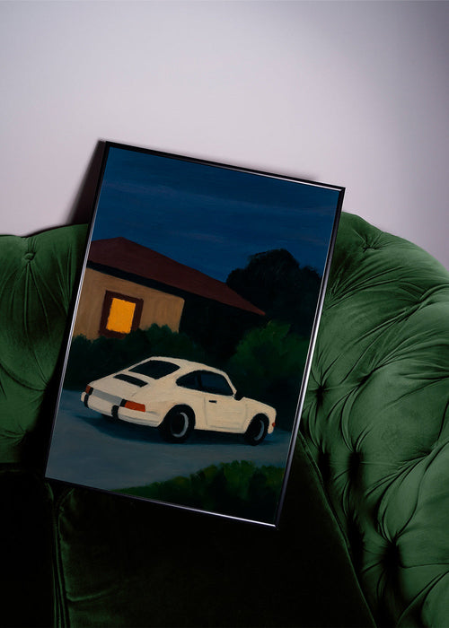 Vintage bilaffisch under nattlig körning – Product1