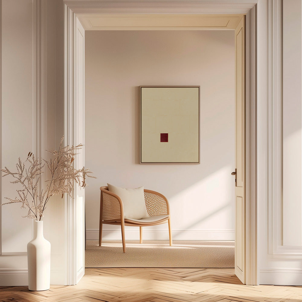 Cuadro minimalista con núcleo rojo – Canvas1
