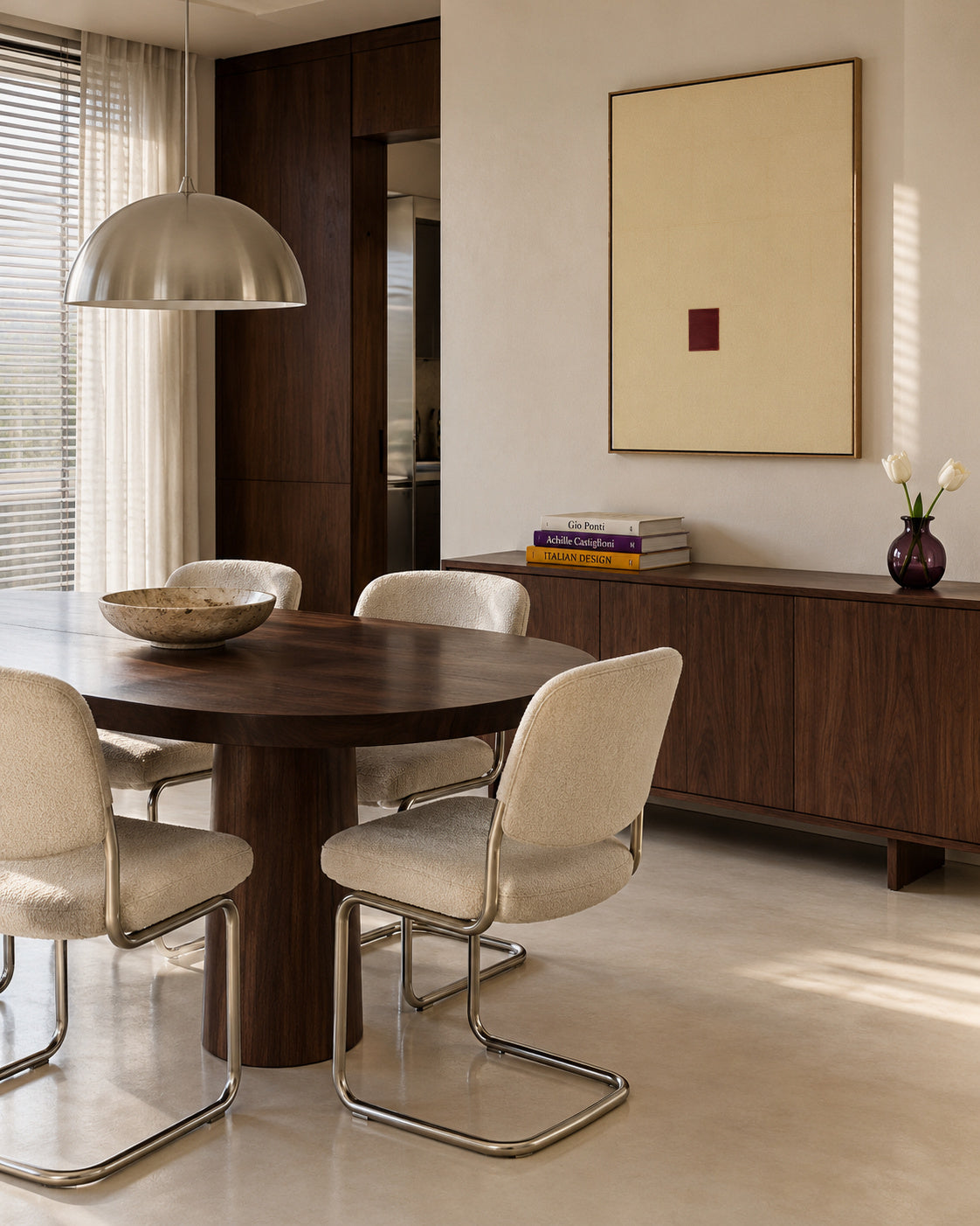 Red Core Minimal - Framed canvas in an interior