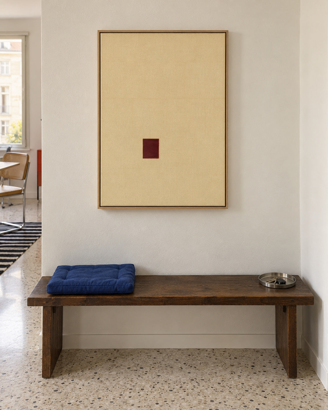 Red Core Minimal - Framed canvas in an interior