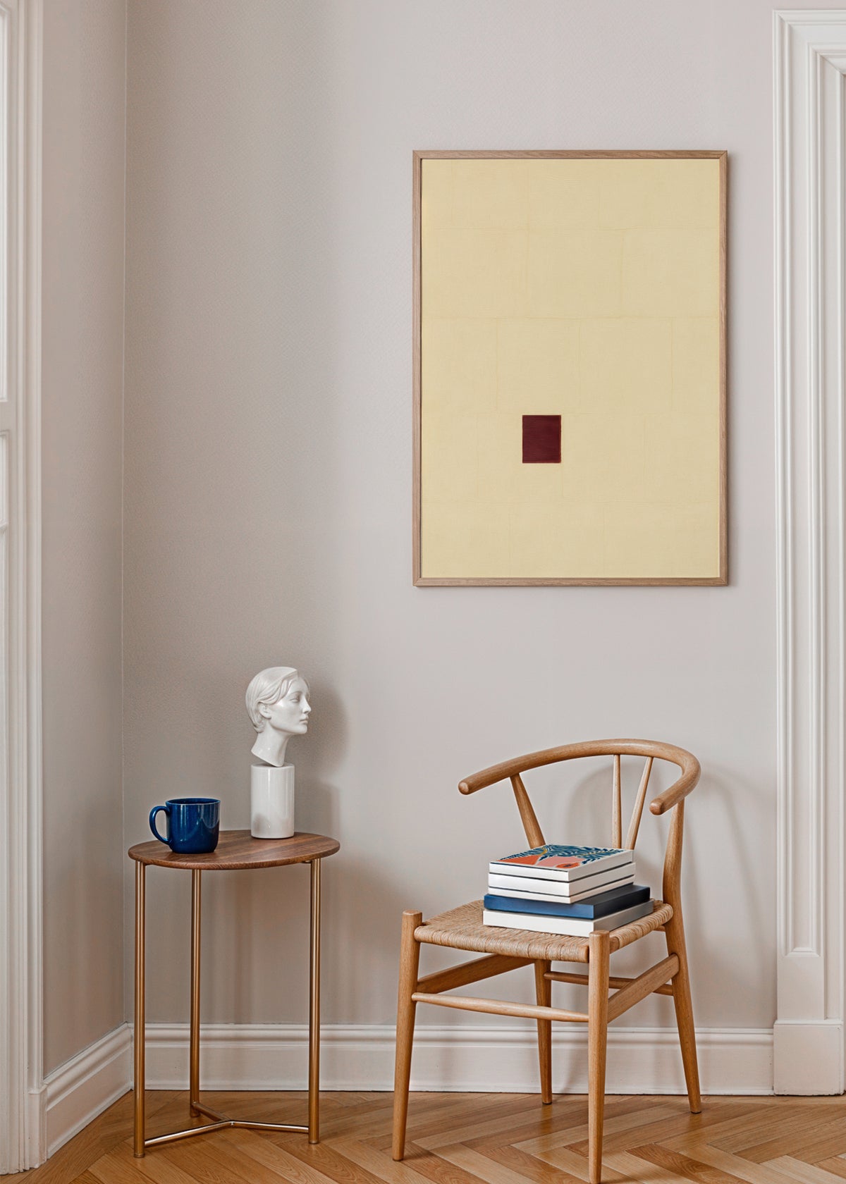 Red Core Minimal - Framed poster in an interior