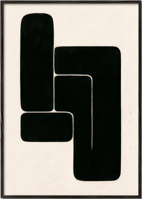 Geometrisk tavla med kraftfulla svarta former – Black Frame
