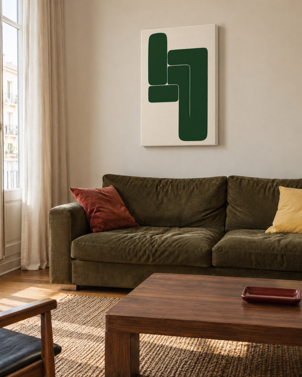 L-Shape Balance IV - Unframed canvas in an interior