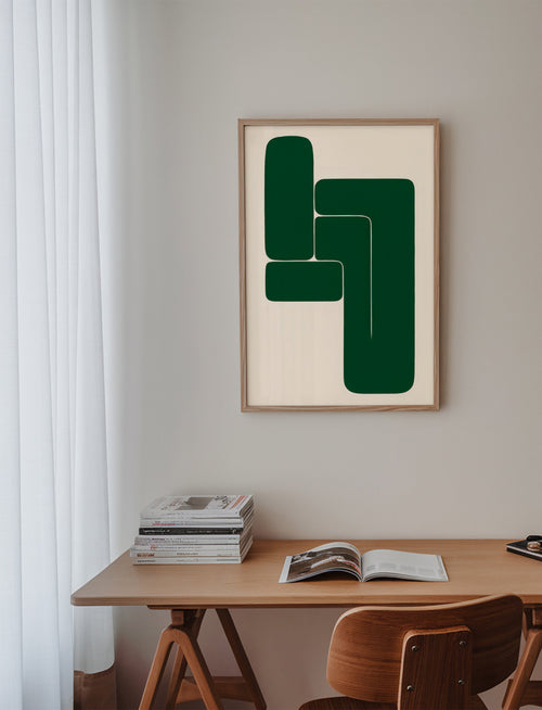 Geometrisk grön konst med L-former – Product1