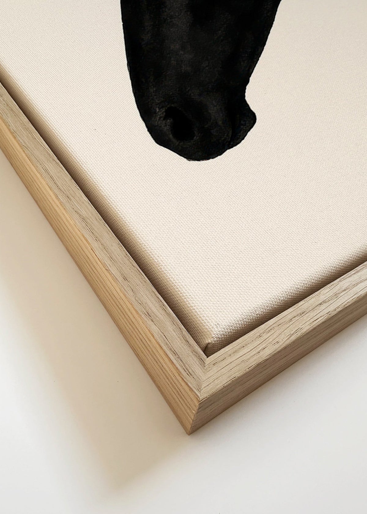 Konstverk profil svart häst – Canvas detail