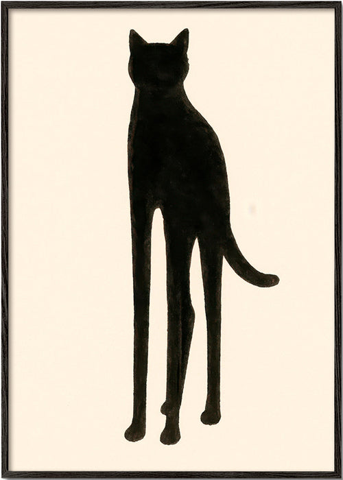 Konst med förlängd kattsiluett – Black Frame