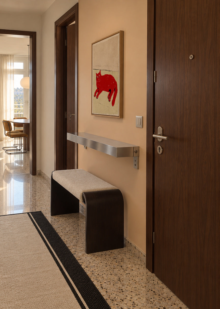 Red Cat Nap - Framed canvas in an interior