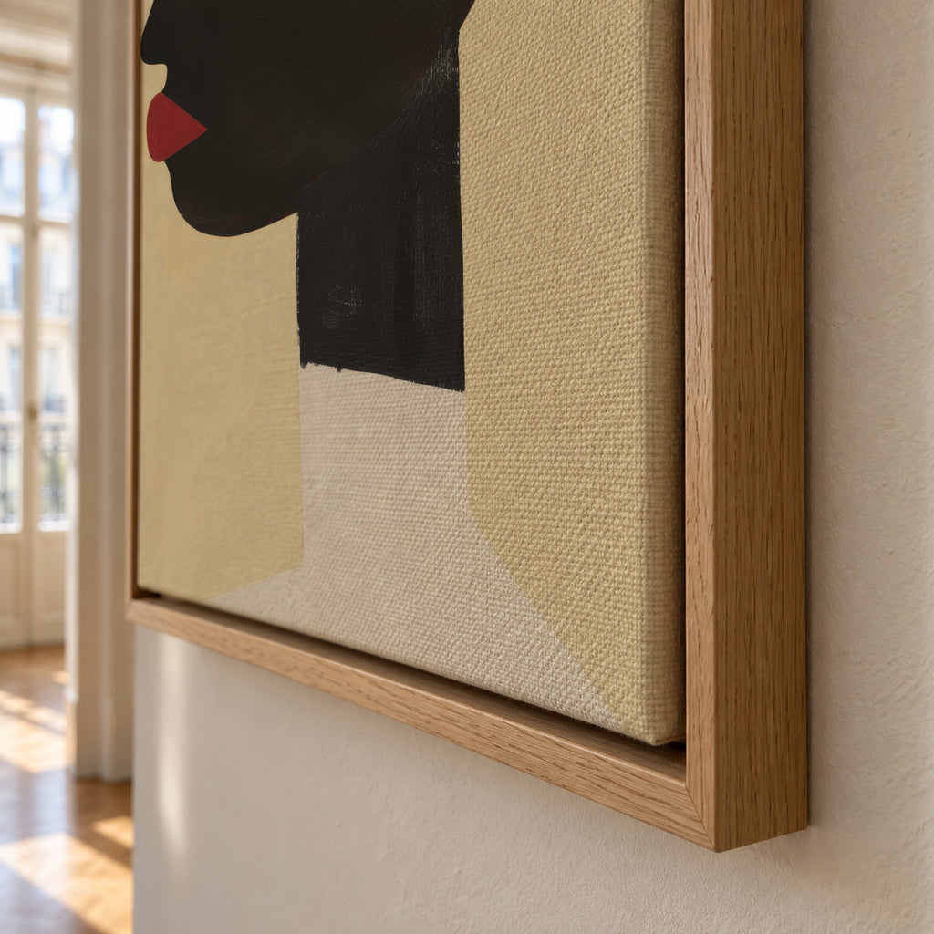 Profile in White - Framed canvas detail