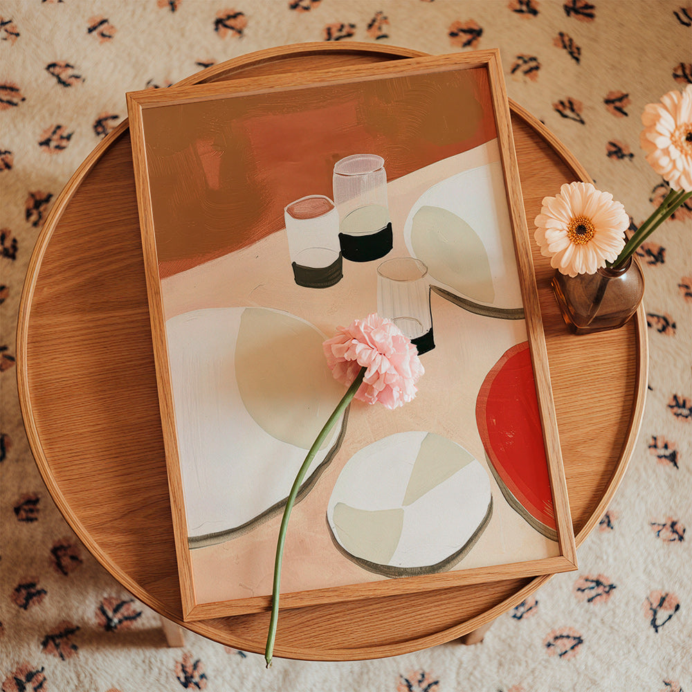 Kökskonst minimalistisk med tallrikar och glas – Product3