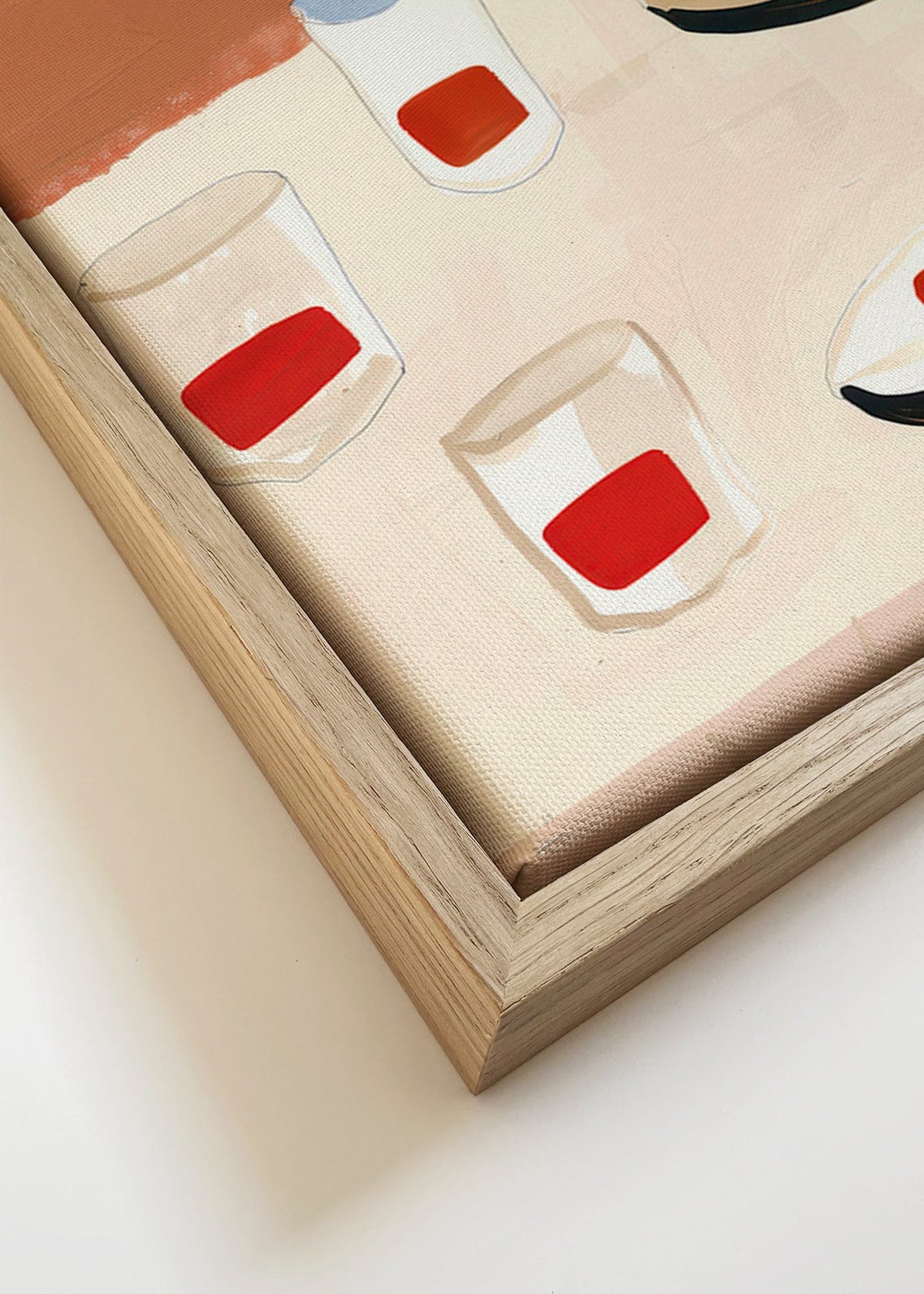 Kökskonst med glas och tallrikar – Canvas detail