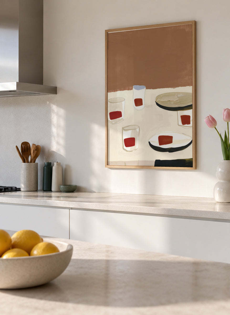 Dinner Arrangement II - Framed poster in an interior