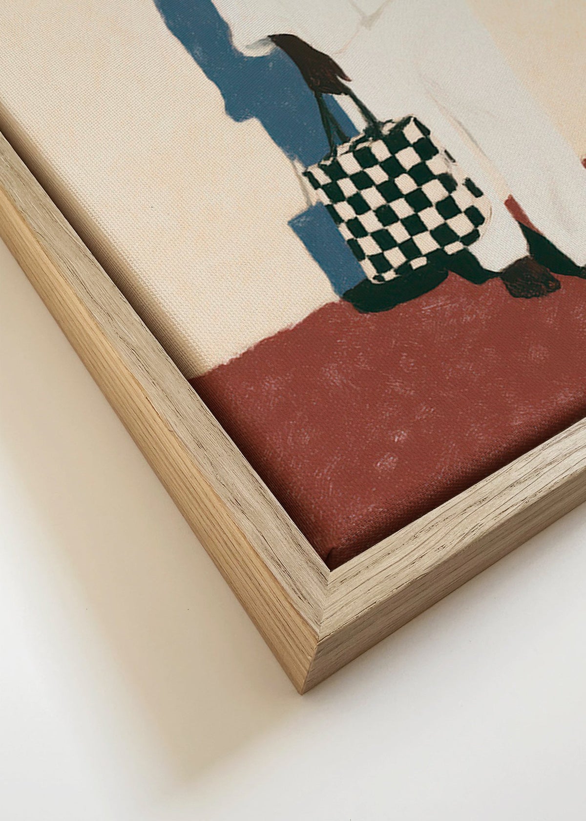 Minimalistisk design med figur i vit kostym – Canvas detail
