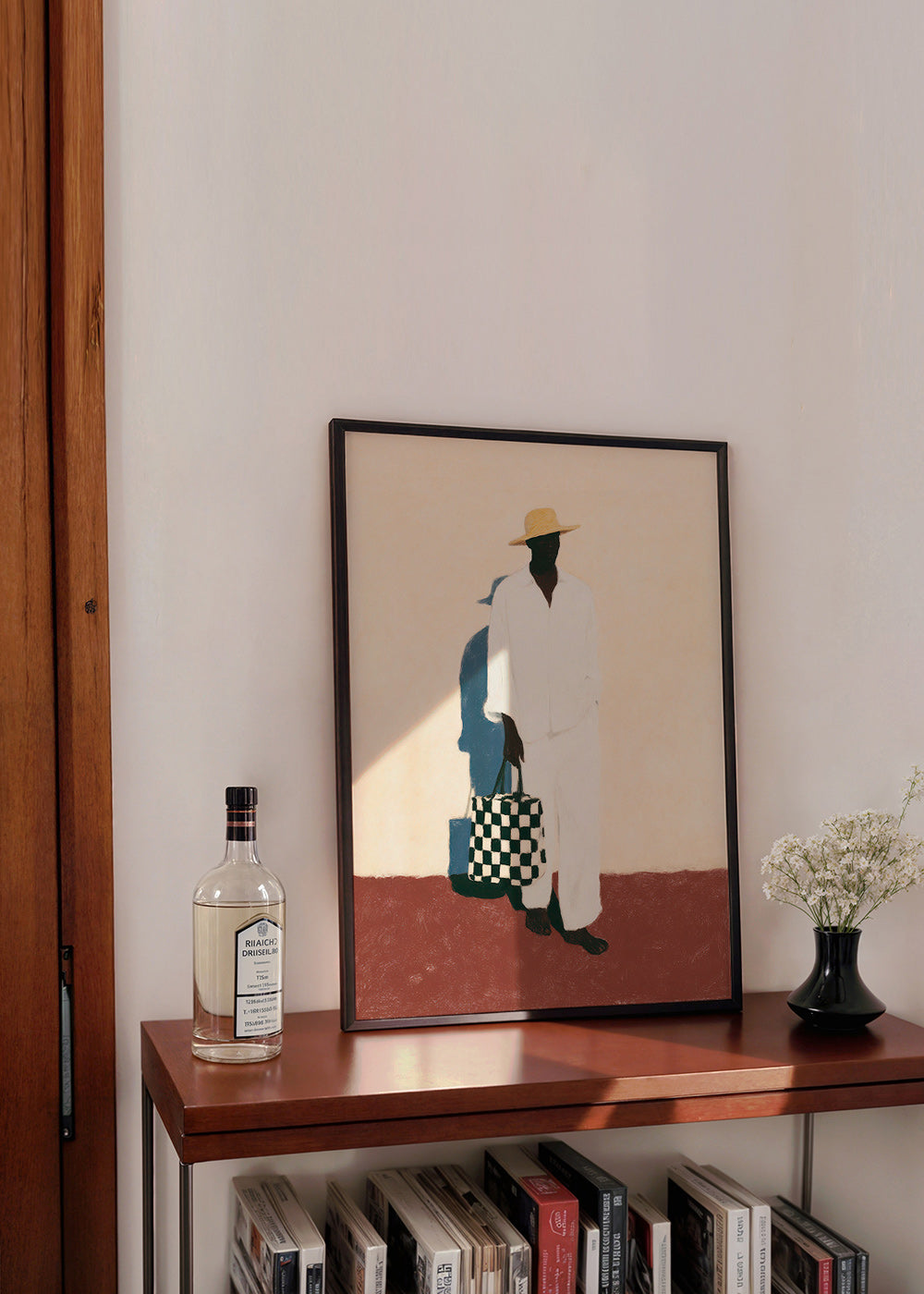 Minimalistisk design med figur i vit kostym – Product1