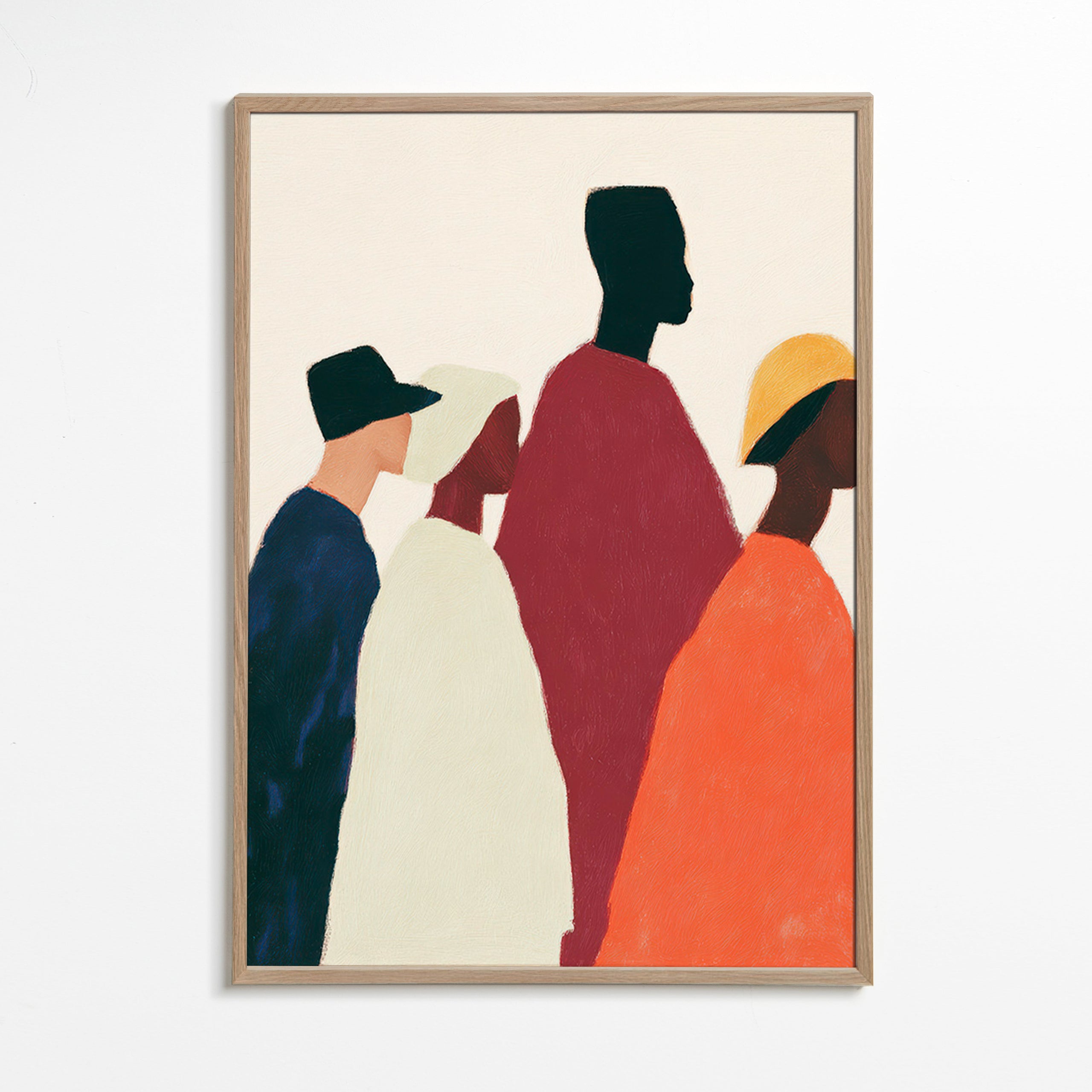 Illustration: rad av stiliserade figurer – Oak Frame