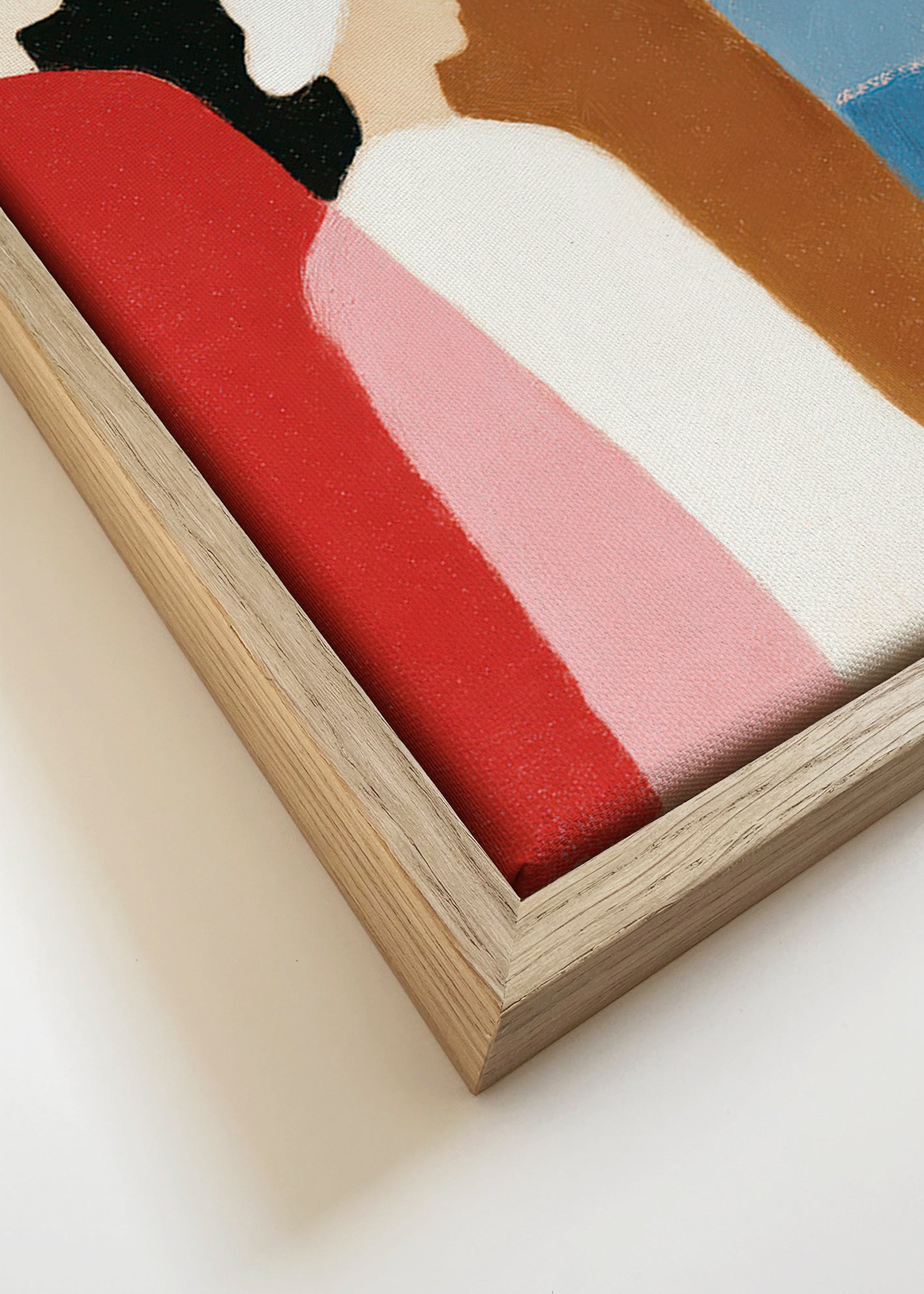 Abstrakt konstverk med figurer på rad – Canvas detail