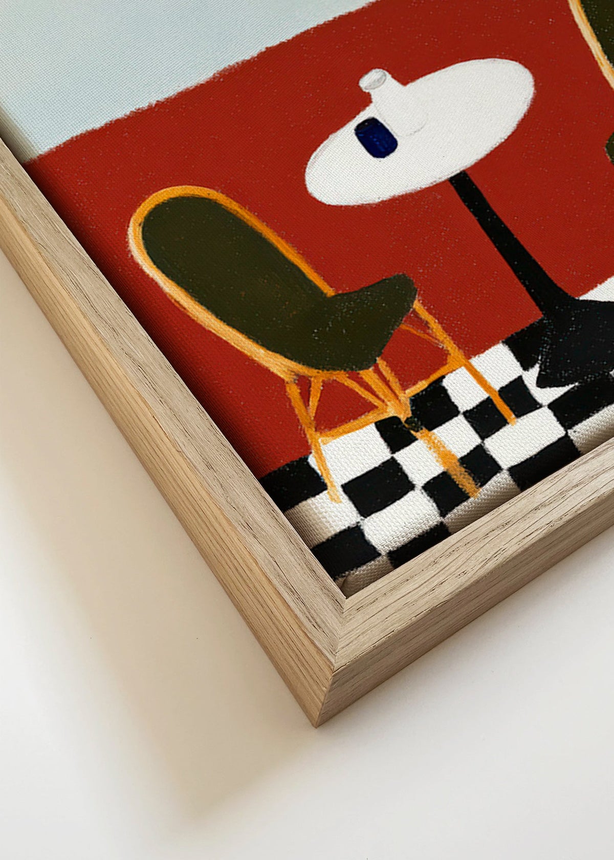 Kökskonst: minimal terrass med bord – Canvas detail