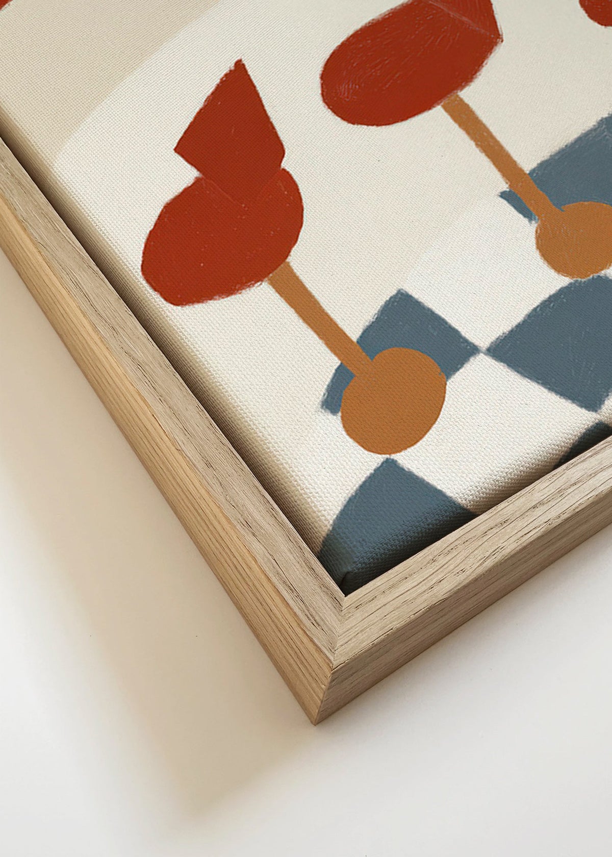 Kökskonst med röda barstolar och schackrutigt golv – Canvas detail