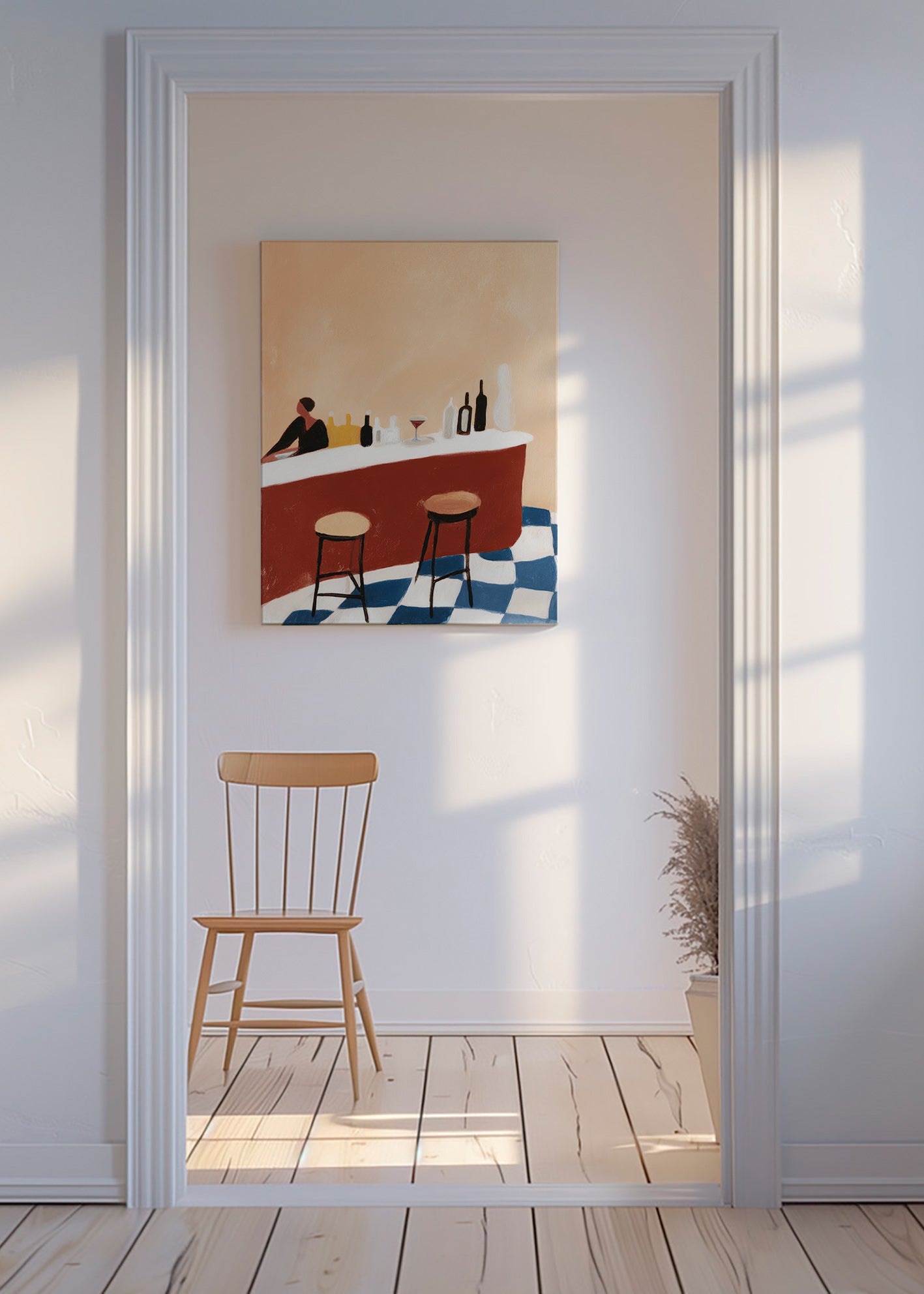 Kökskonst: bar med glas – Canvas