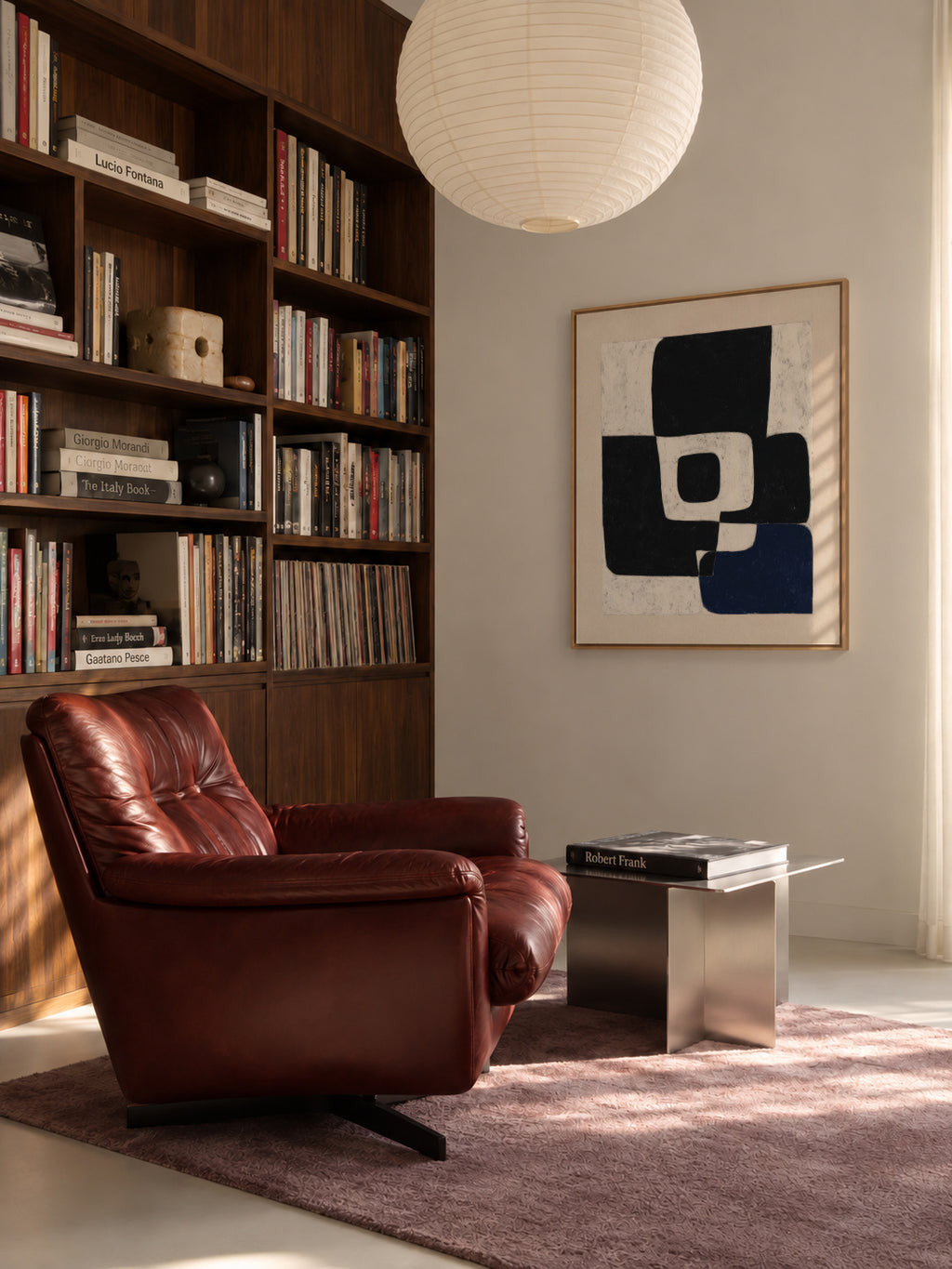 Duality in Black - Framed canvas in an interior