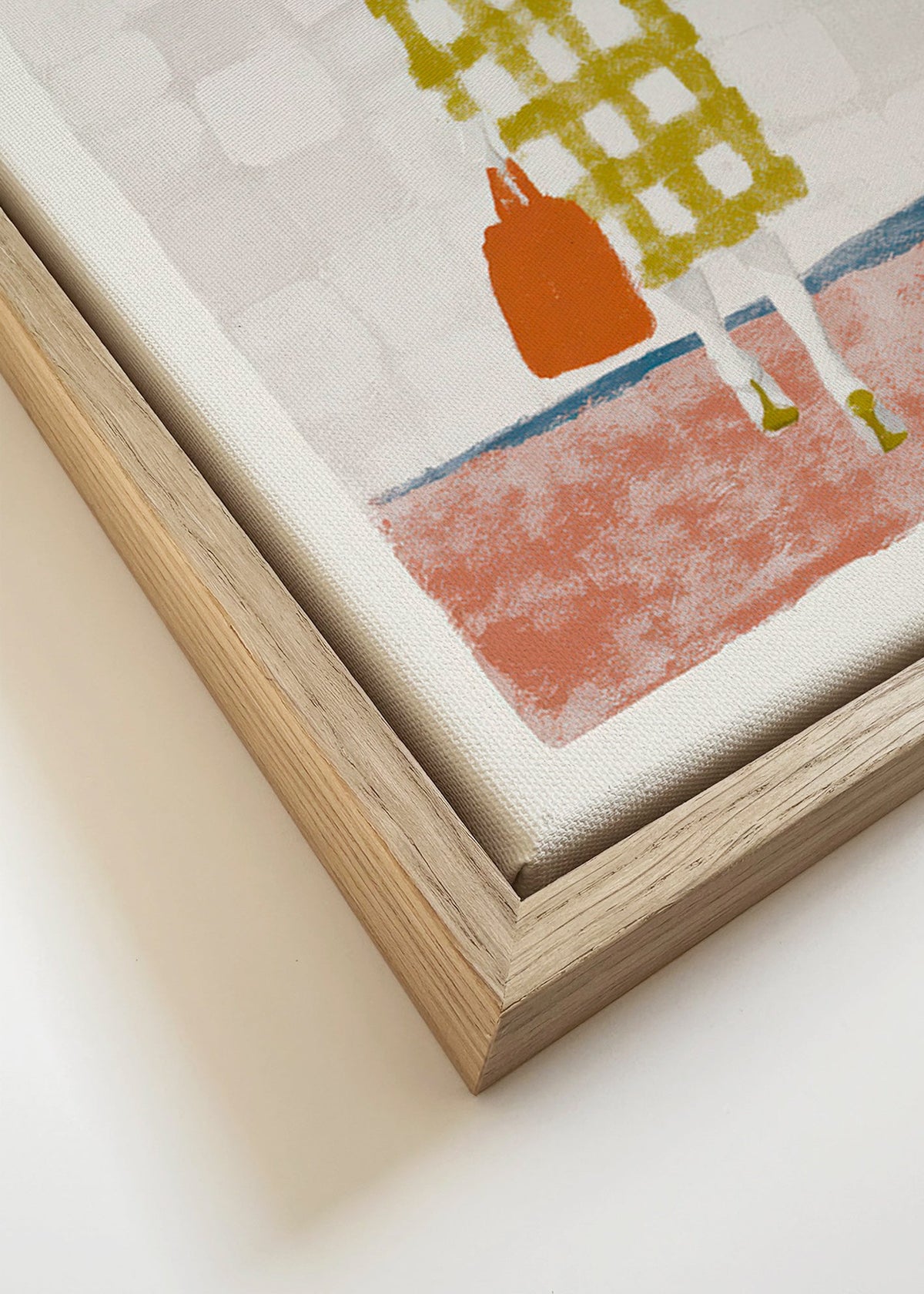 Illustration av kvinna bakifrån med rutig kappa – Canvas detail