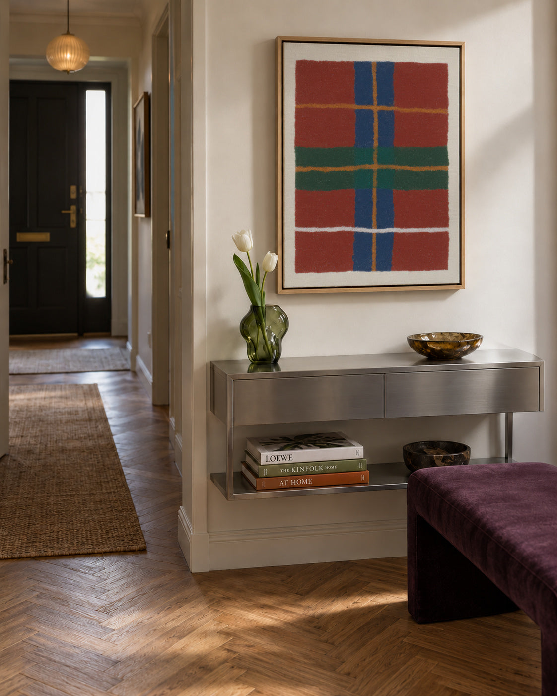 Tartan Study I - Framed canvas in an interior