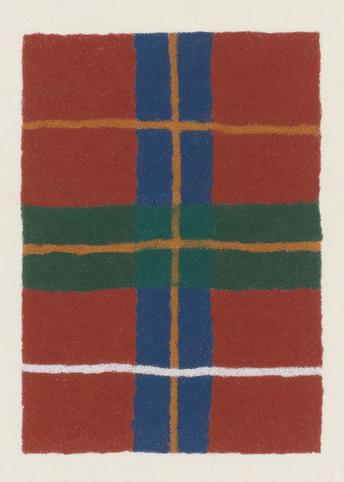 Geometrisk tartan i varma färger