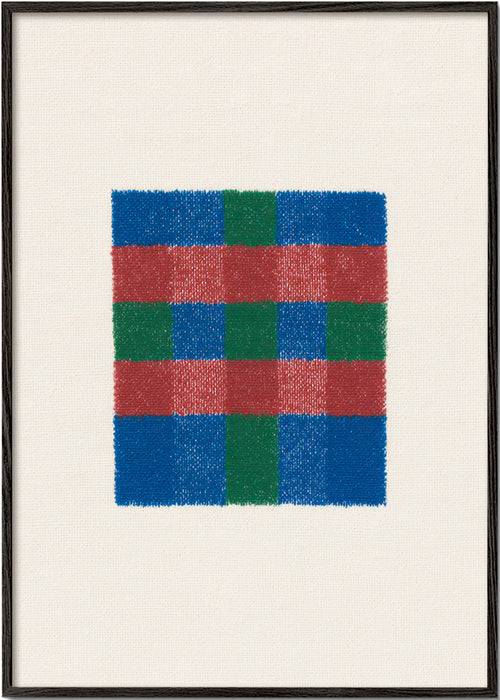 Geometrisk konst med färgat rutmönster – Black Frame