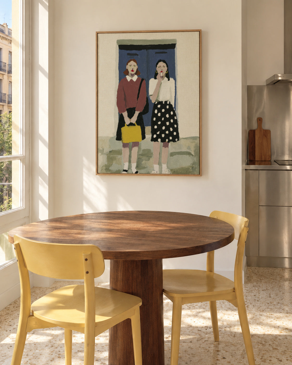Blue Door Duo - Framed canvas in an interior