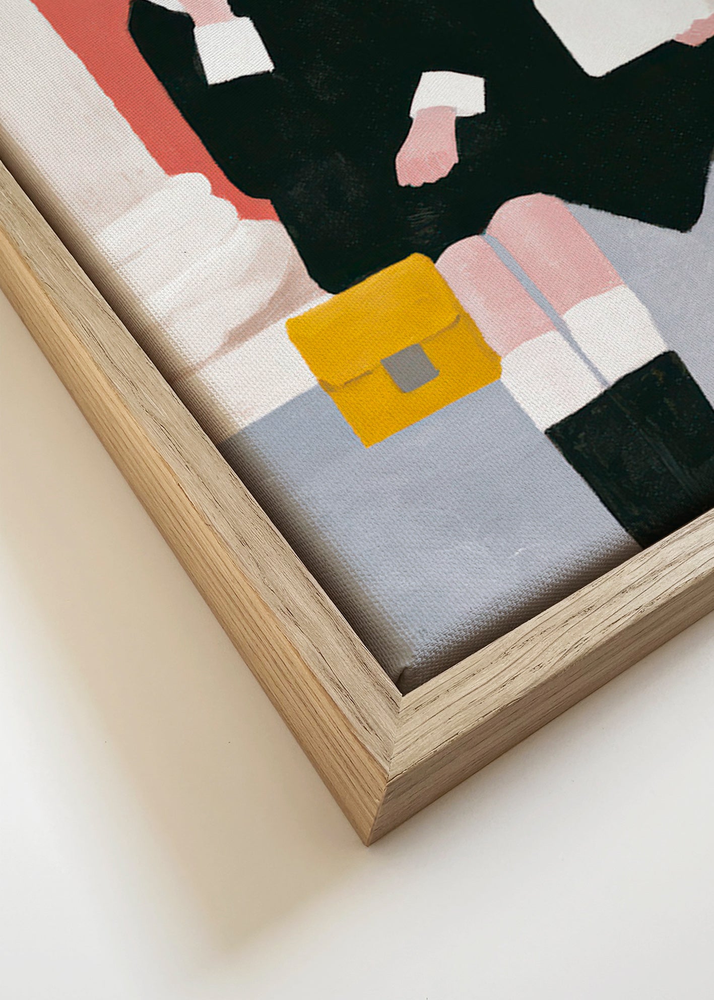 Illustration av två sittande figurer i retrostil – Canvas detail