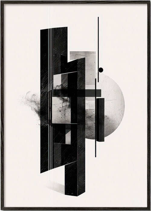Svartvit monolitgeometri – Black Frame