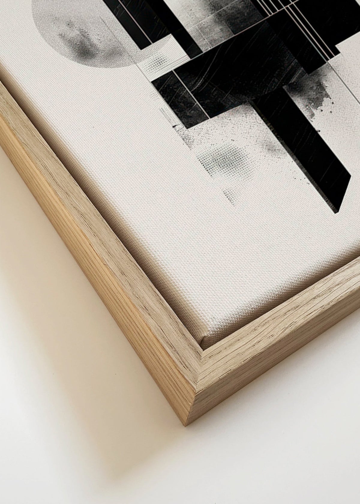 Geometrisk poster med arkitektoniska svartvita former – Canvas detail