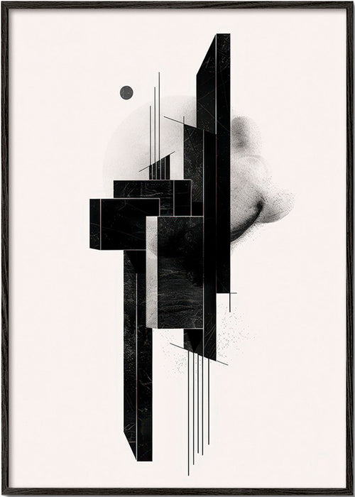 Geometrisk poster Monolit struktur – Black Frame