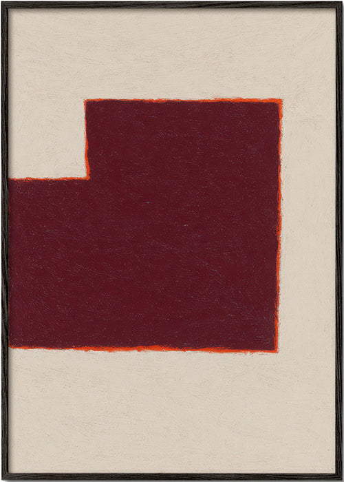 Abstrakt konst bordeaux geometrisk block – Black Frame