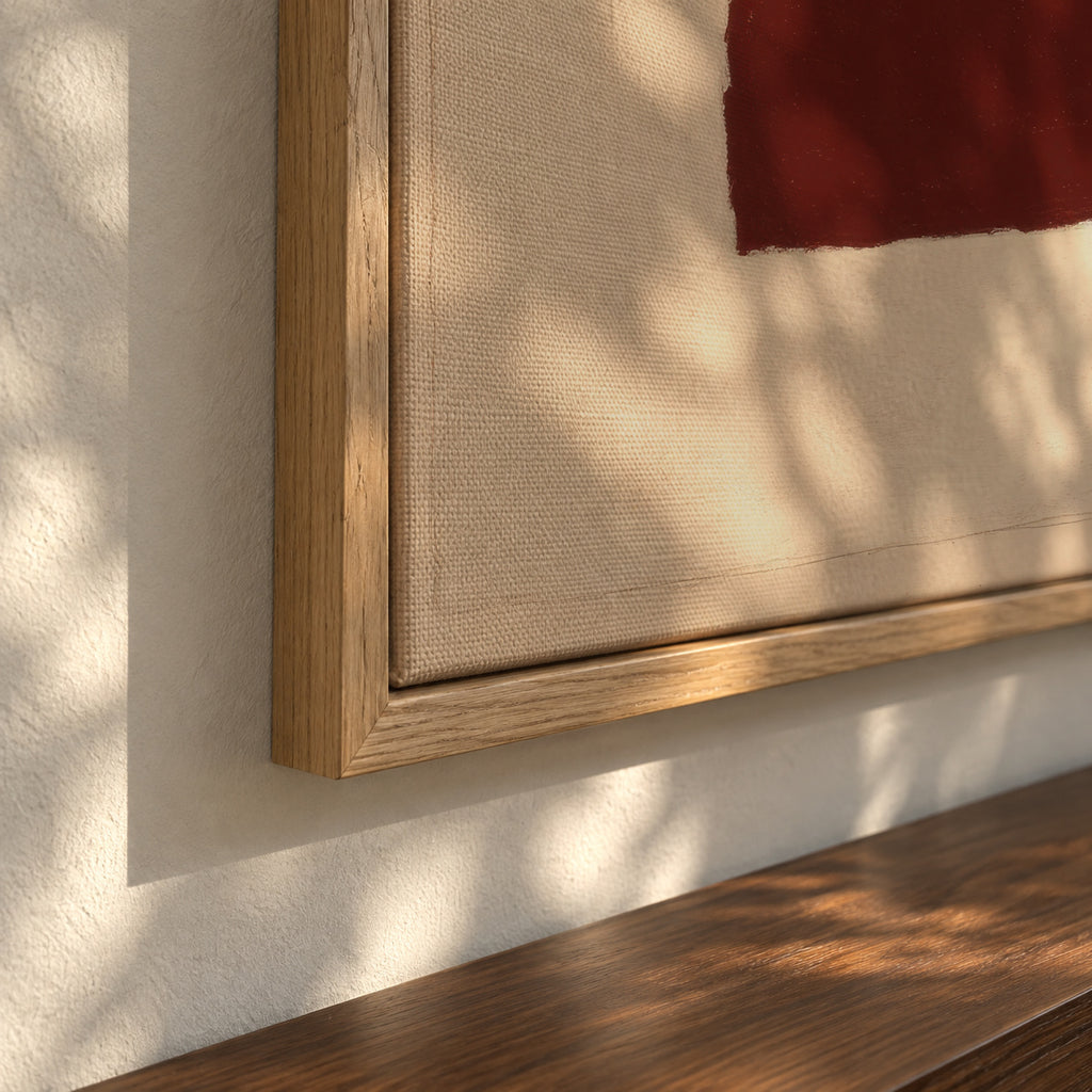 Burgundy Corner III - Framed canvas detail