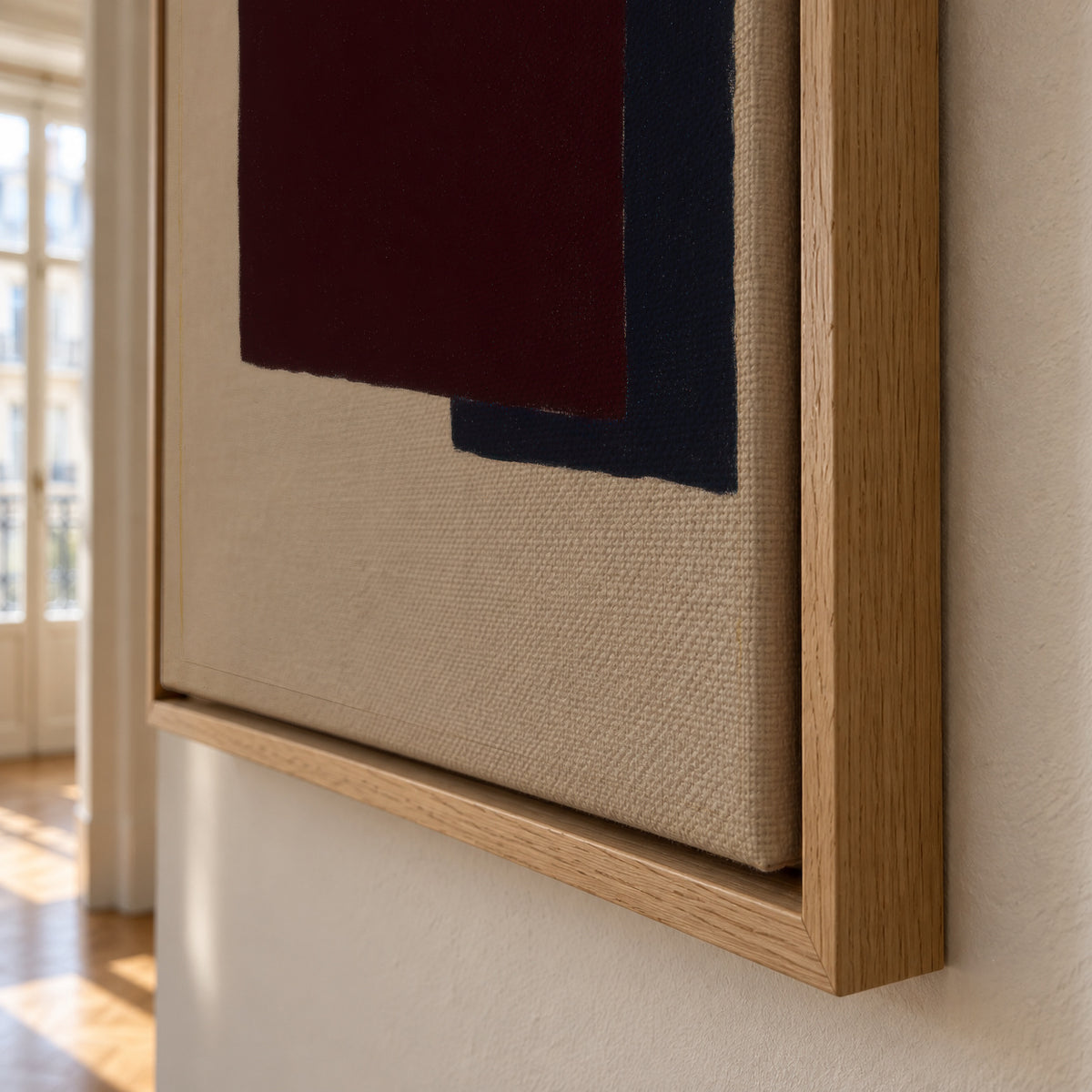 Burgundy Corner IV - Framed canvas detail