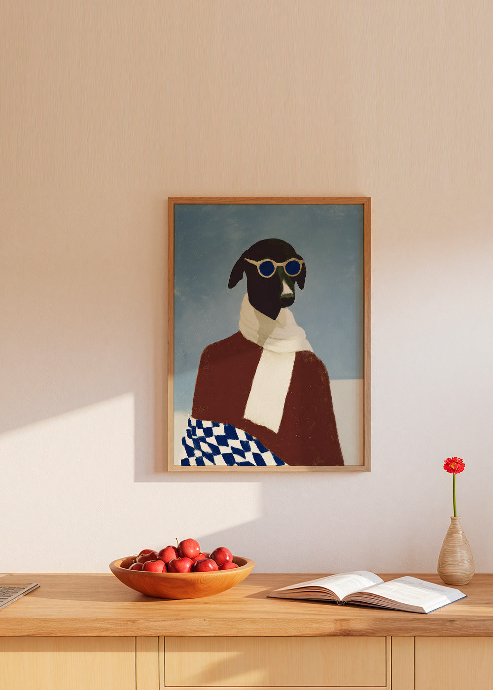 Affisch hund med vinterscarf – Product2