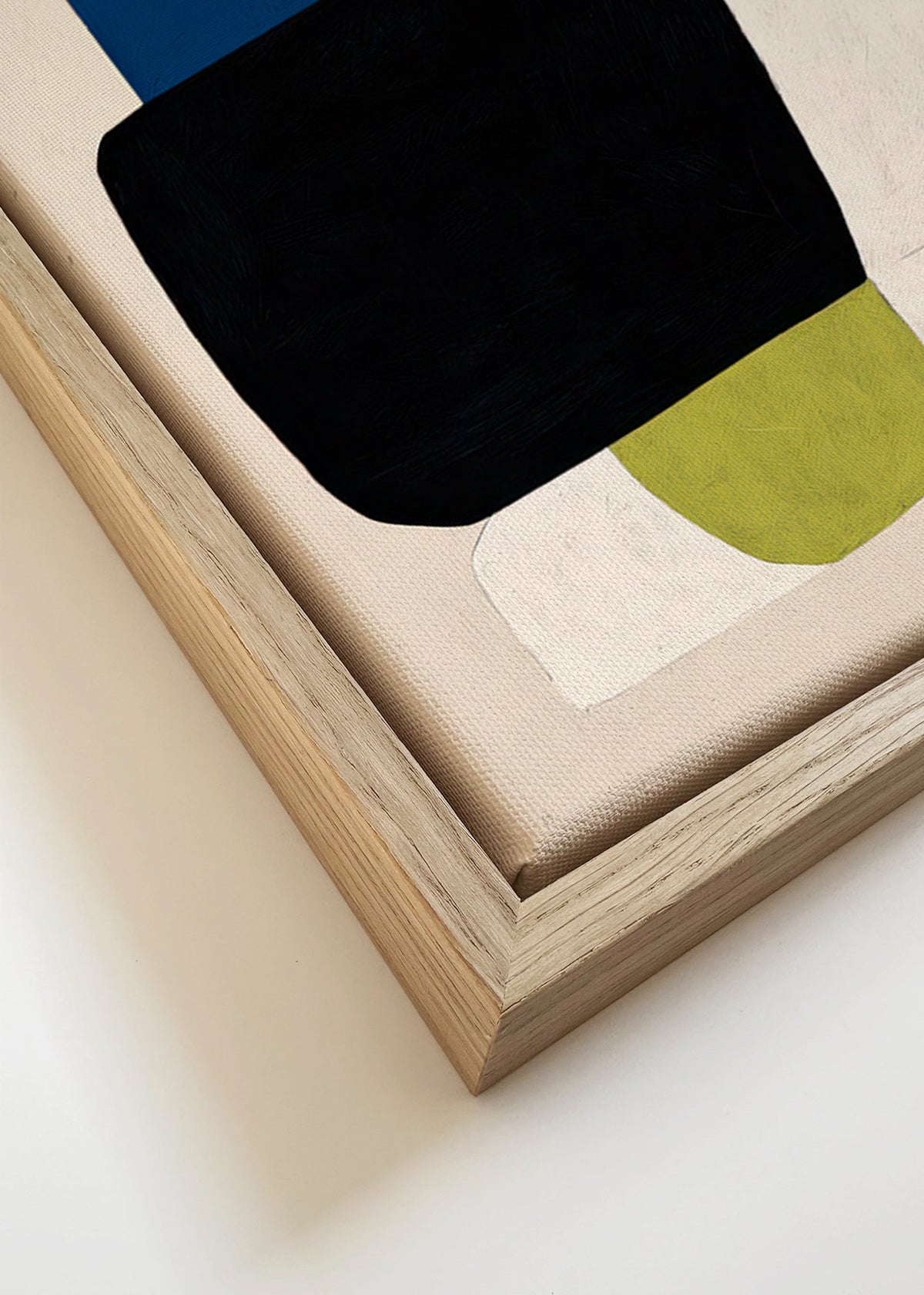 Abstrakt konstverk med staplade färgblock – Canvas detail